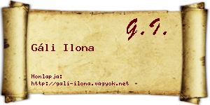 Gáli Ilona névjegykártya